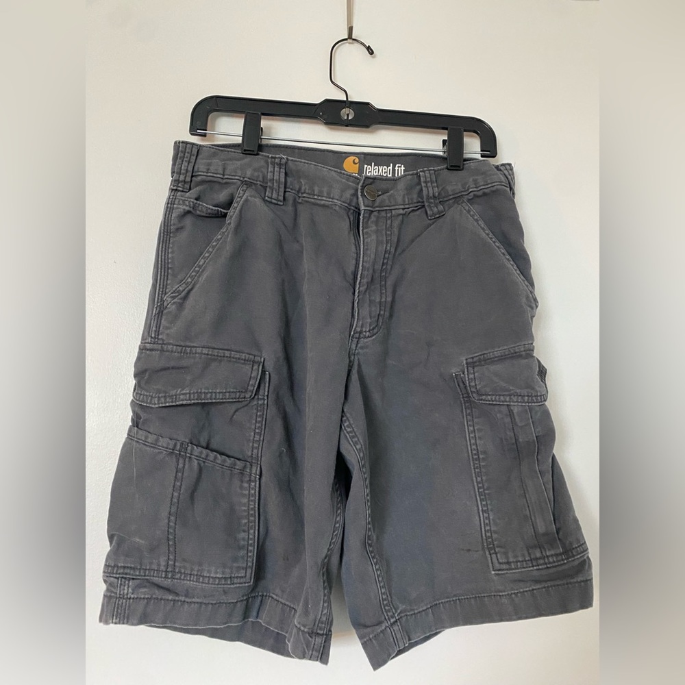 Carhartt relaxed fit gray cargo shorts size waist size 31